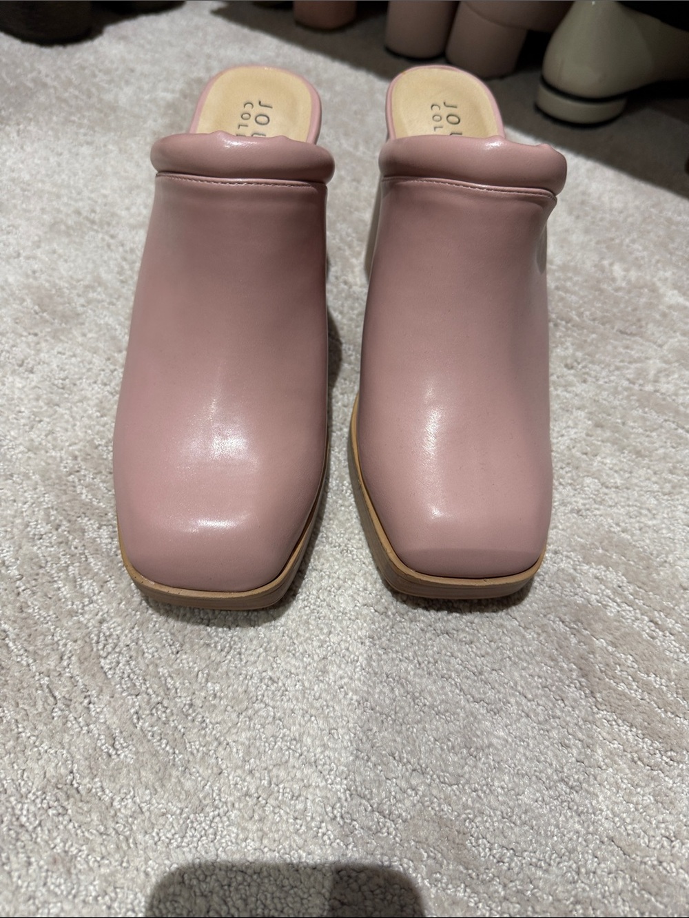 Journee Collection Blush Pink Leather Mule Clogs